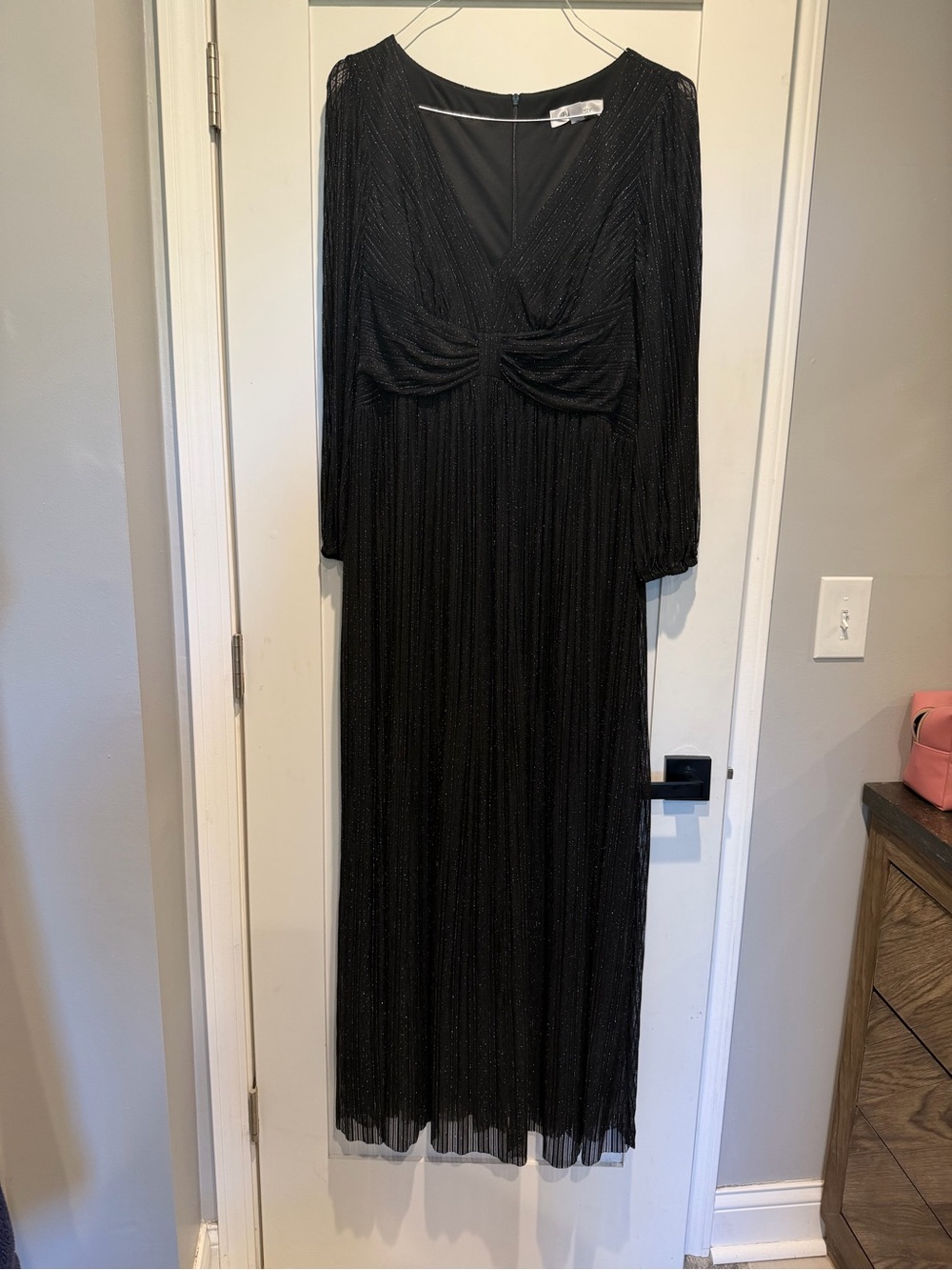 Ever Pretty Black Long Sleeve V-Neck Maxi Dress